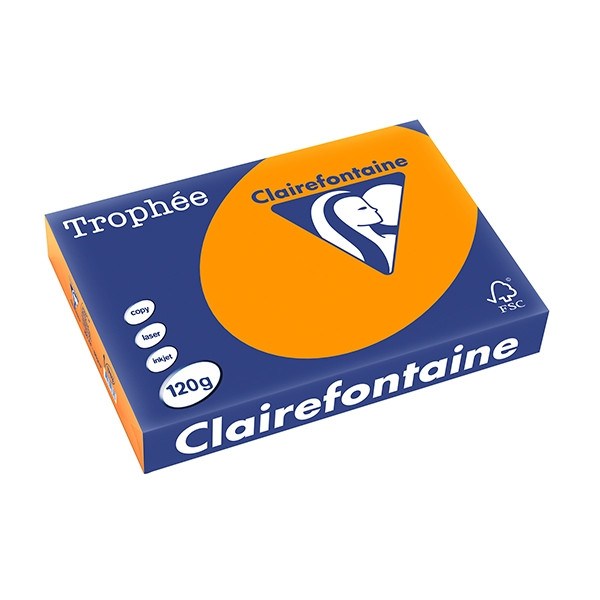 Clairefontaine gekleurd papier fel oranje 120 grams A4 (250 vel) 1763C 250079 - 1
