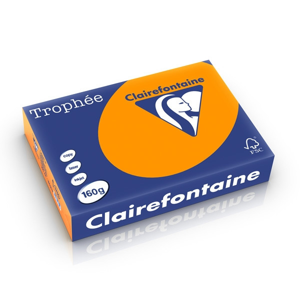 Clairefontaine gekleurd papier fel oranje 160 grams A4 (250 vel) 1765C 250254 - 1