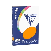 Clairefontaine gekleurd papier fel oranje 160 grams A4 (50 vel) 4160C 250067