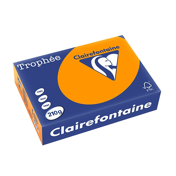 Clairefontaine gekleurd papier fel oranje 210 grams A4 (250 vel) 1767C 250096 - 1