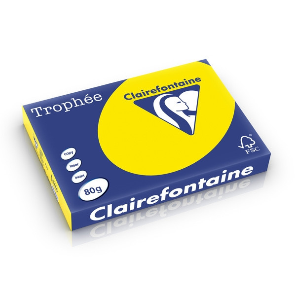 Clairefontaine gekleurd papier fluor geel 80 grams A3 (500 vel) 2884C 250291 - 1