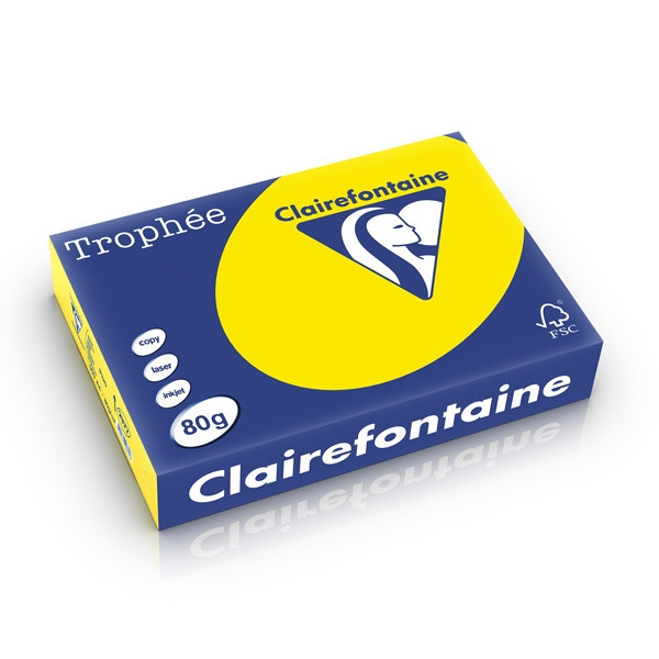 Clairefontaine gekleurd papier fluor geel 80 grams A4 (500 vel) 2977C 250287 - 1