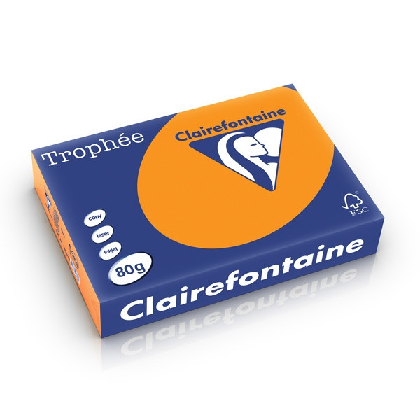 Clairefontaine gekleurd papier fluor oranje 80 grams A4 (500 vel) 2978C 250289 - 1