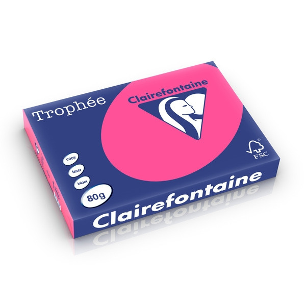 Clairefontaine gekleurd papier fluor roze 80 grams A3 (500 vel) 2888C 250290 - 1