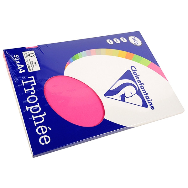 Clairefontaine gekleurd papier fuchsia 160 grams A4 (50 vel) 4171C 250026 - 1