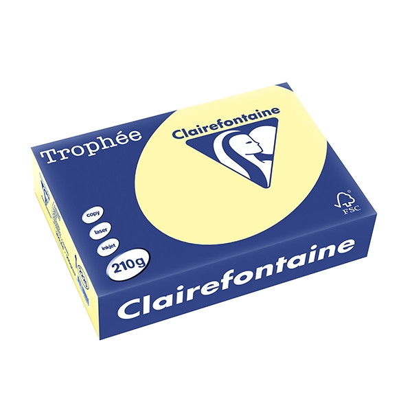 Clairefontaine gekleurd papier geel 210 grams A4 (250 vel) 2220C 250091 - 1