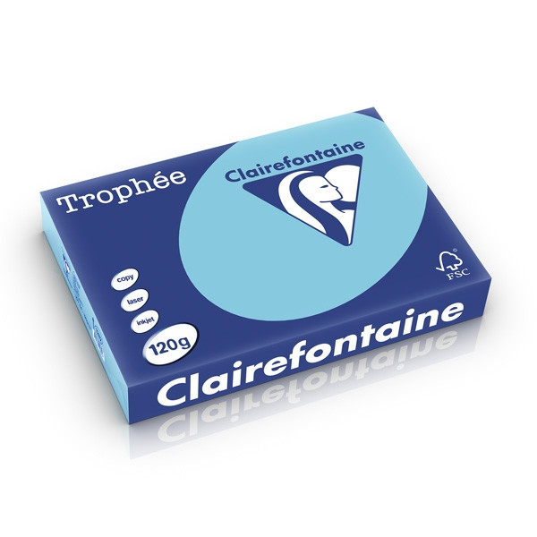 Clairefontaine gekleurd papier helblauw 120 grams A4 (250 vel) 1282C 250204 - 1