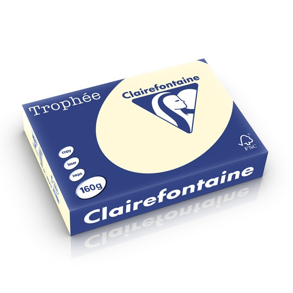 piloot Eenheid ziekenhuis Clairefontaine gekleurd papier ivoor 160 grams A4 (250 vel) Clairefontaine  123inkt.nl