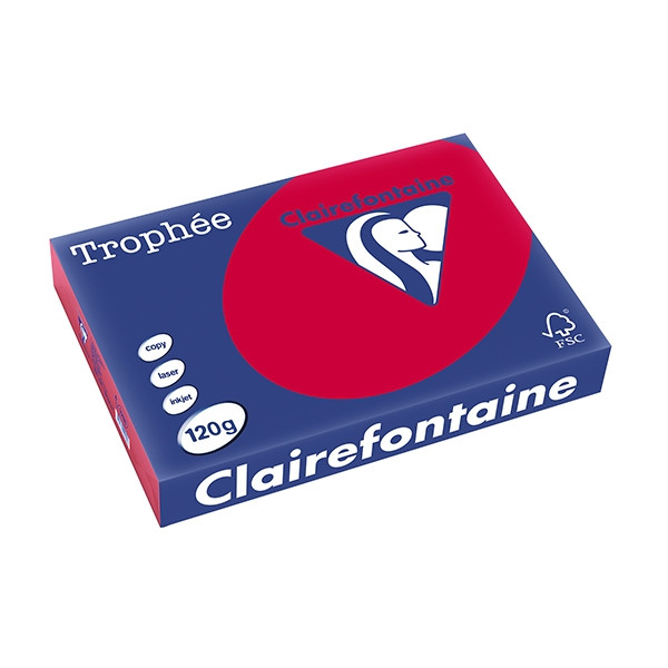 Clairefontaine gekleurd papier kersenrood 120 grams A4 (250 vel) 1218C 250087 - 1