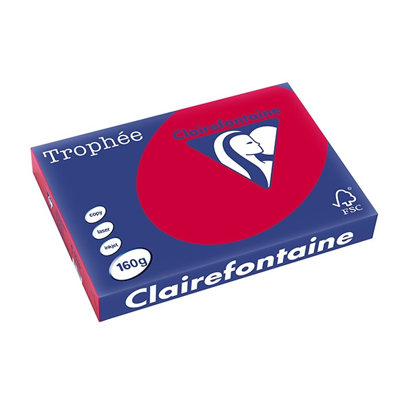 Clairefontaine gekleurd papier kersenrood 160 grams A3 (250 vel) 1044C 250154 - 1