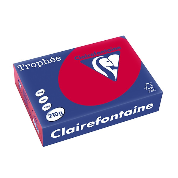 Clairefontaine gekleurd papier kersenrood 210 grams A4 (250 vel) 2211C 250098 - 1