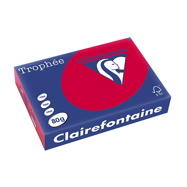 Clairefontaine gekleurd papier kersenrood 80 grams A4 (500 vel) 1782C 250056 - 1