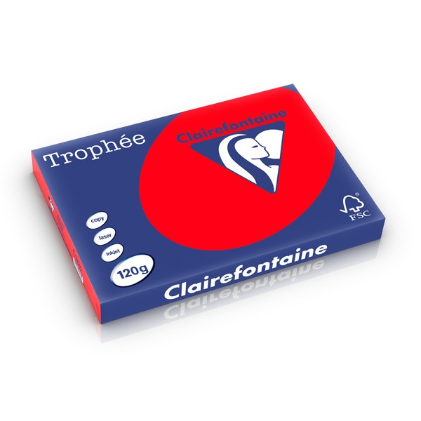 Clairefontaine gekleurd papier koraalrood 120 grams A3 (250 vel) 1327C 250227 - 1