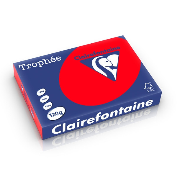 Clairefontaine gekleurd papier koraalrood 120 grams A4 (250 vel) 1227C 250209 - 1