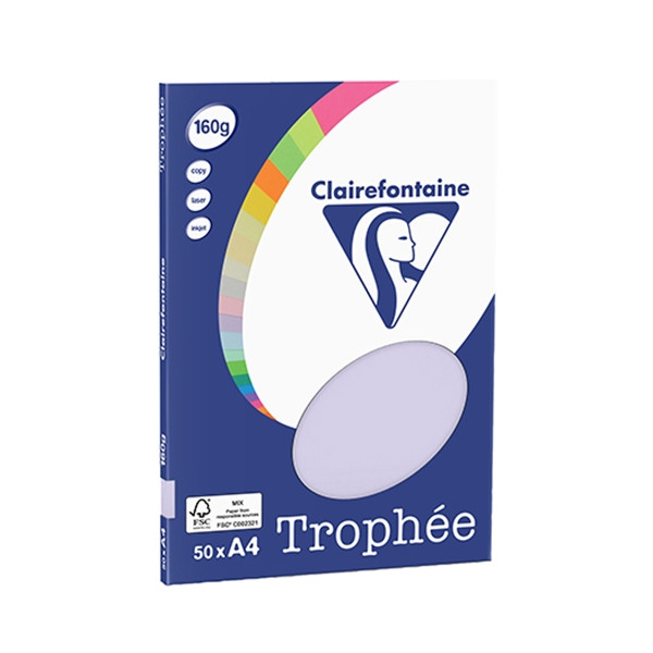 Clairefontaine gekleurd papier lila 160 grams A4 (50 vel) 4152C 250066 - 1