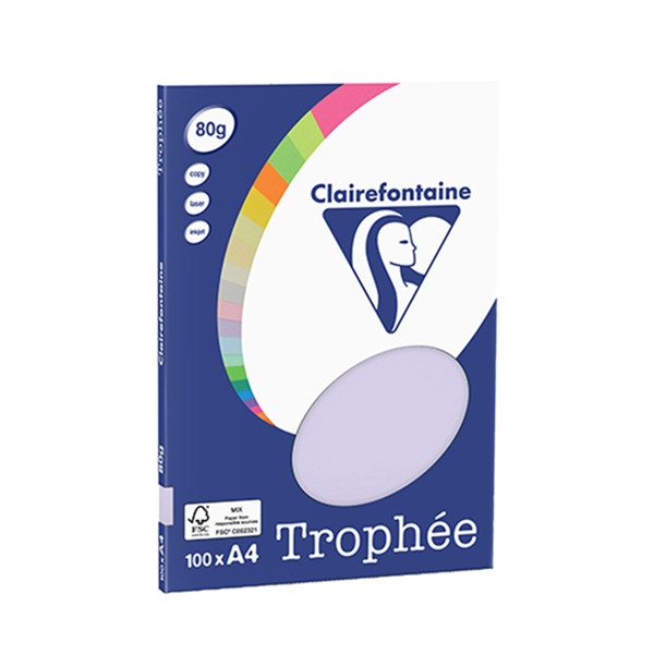 Clairefontaine gekleurd papier lila 80 grams A4 (100 vel) 4102C 250041 - 1