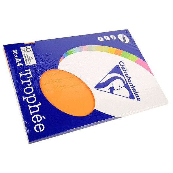 Clairefontaine gekleurd papier oranje 160 grams A4 (50 vel) 4158 250022 - 1