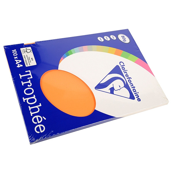 Clairefontaine gekleurd papier oranje 80 grams A4 (100 vel) 4108 250004 - 1