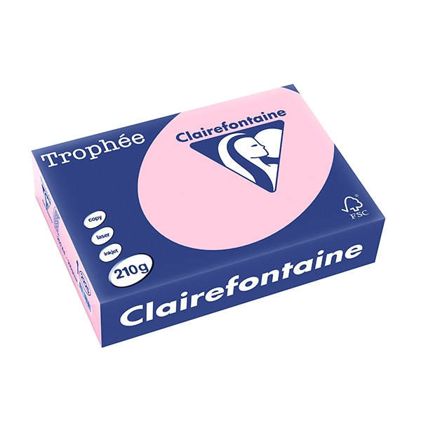 Clairefontaine gekleurd papier roze 210 grams A4 (250 vel) 2225C 250092 - 1