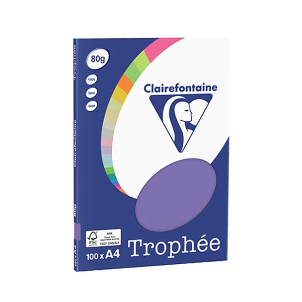 Clairefontaine gekleurd papier violet 80 grams A4 (100 vel) 4116C 250043 - 1