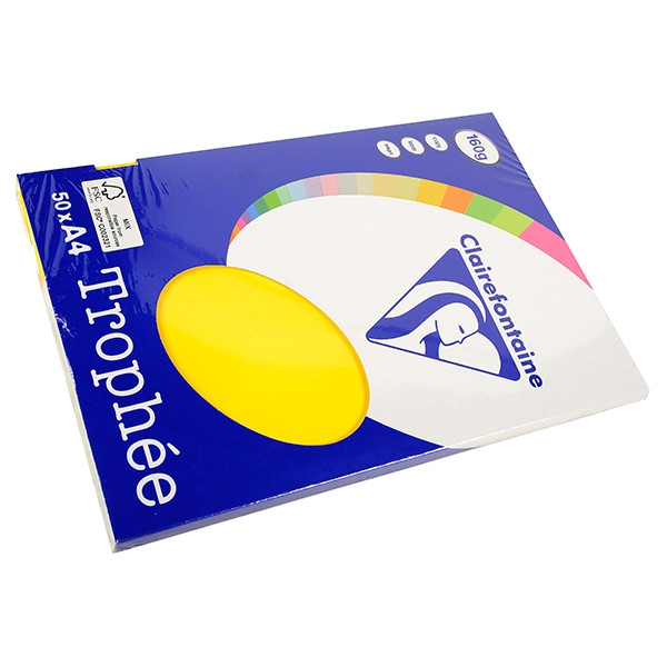 Clairefontaine gekleurd papier zonnegeel 160 grams A4 (50 vel) 4167C 250028 - 1