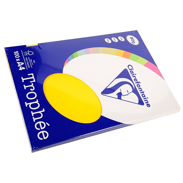 Clairefontaine gekleurd papier zonnegeel 80 grams A4 (100 vel) 4117C 250010 - 1