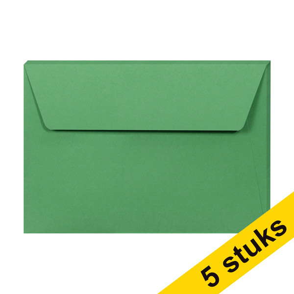 Clairefontaine gekleurde enveloppen bosgroen C6 120 grams (5 stuks) 26596C 250330 - 1