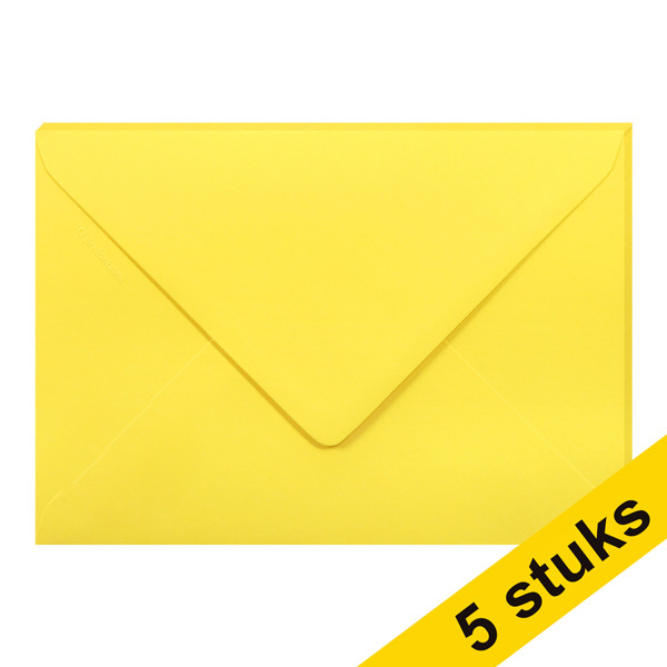 Clairefontaine gekleurde enveloppen intens geel C5 120 grams (5 stuks) 26562C 250343 - 1
