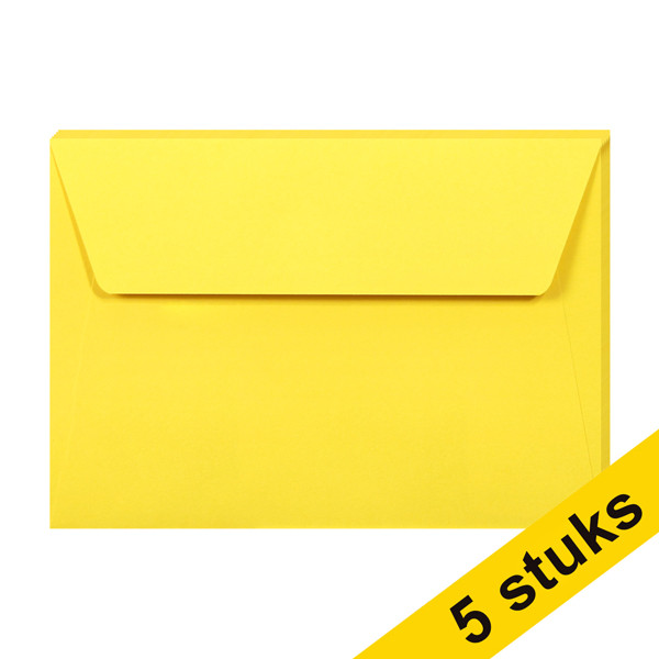 Clairefontaine gekleurde enveloppen intens geel C6 120 grams (5 stuks) 26566C 250331 - 1
