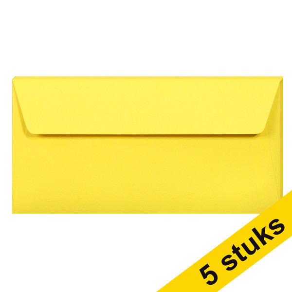 Clairefontaine gekleurde enveloppen intens geel EA5/6 120 grams (5 stuks) 26565C 250319 - 1