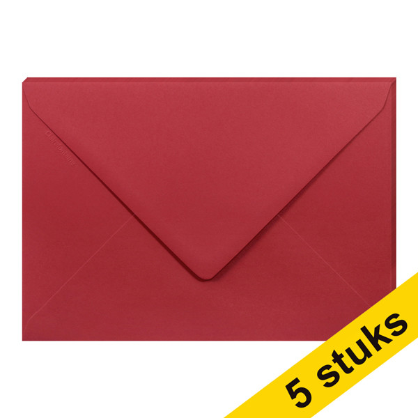 Clairefontaine gekleurde enveloppen intens rood C5 120 grams (5 stuks) 26582C 250347 - 1