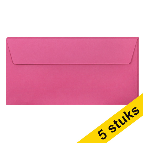 Clairefontaine gekleurde enveloppen intens roze EA5/6 120 grams (5 stuks) 26575C 250321 - 1