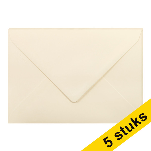 Clairefontaine gekleurde enveloppen ivoor C5 120 grams (5 stuks) 26442C 250340 - 1