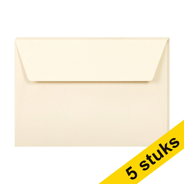Clairefontaine gekleurde enveloppen ivoor C6 120 grams (5 stuks) 26446C 250328 - 1