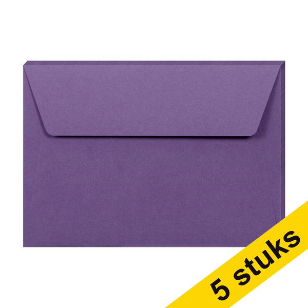 Clairefontaine gekleurde enveloppen lila C6 120 grams (5 stuks) 26606C 250334 - 1