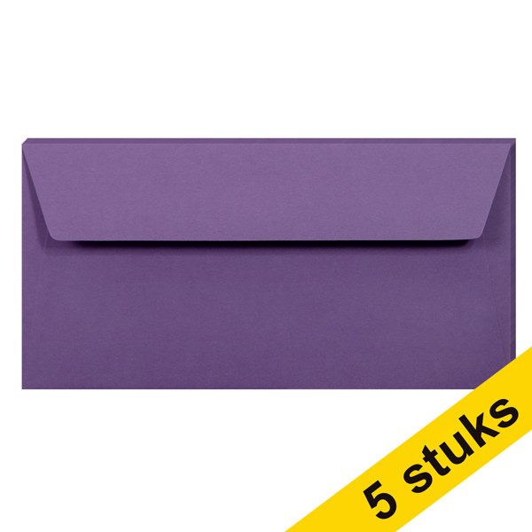 Clairefontaine gekleurde enveloppen lila EA5/6 120 grams (5 stuks) 26605C 250322 - 1