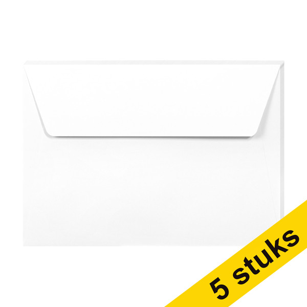 Clairefontaine gekleurde enveloppen wit C6 120 grams (5 stuks) 26436C 250327 - 1