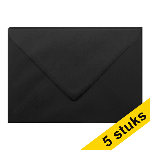 Clairefontaine gekleurde enveloppen zwart C5 120 grams (5 stuks) 26832C 250348 - 1