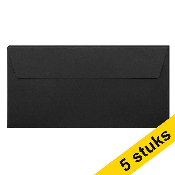 Clairefontaine gekleurde enveloppen zwart EA5/6 120 grams (5 stuks) 26835C 250324 - 1