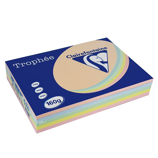 Clairefontaine multipack zalm/blauw/groen/kanariegeel/roze 160 grams (5 x 50 vel) 1712 250023 - 1