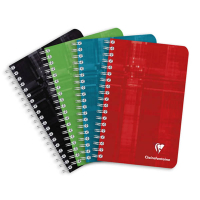 Clairefontaine spiraalblok 120 x 75 mm geruit 90 grams 180 vel assorti 5 stuks (5 mm) 298375