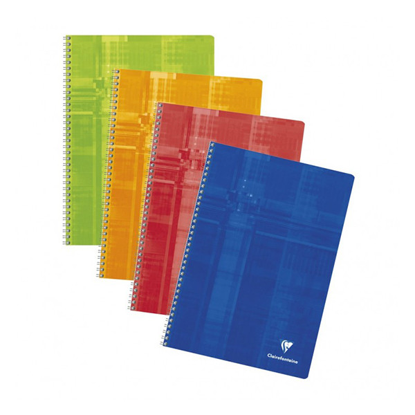 Clairefontaine spiraalblok A4 gelinieerd 90 grams 50 vel assorti 10 stuks 68145C 250430 - 1