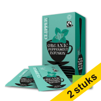 Aanbieding: 2x Clipper Bio Infusion Peppermint thee (6 x 25 stuks)