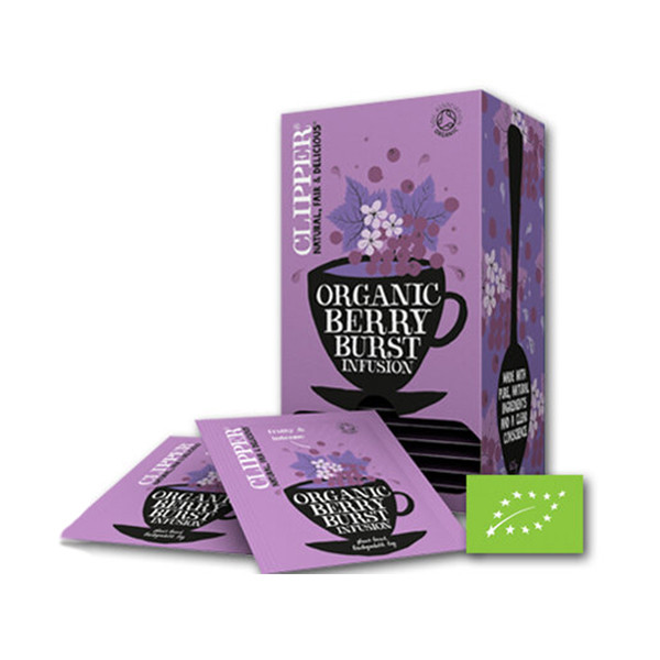 Clipper Bio Infusion Berry Burst thee (6 x 25 stuks) JD0056 423966 - 1