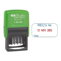 Colop Printer S260/L1 tekststempel green line 'Reçu le' 297968