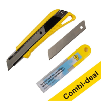 Combi aanbieding: 123inkt afbreekmes 18 mm incl. 10 navullingen 303432