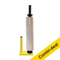 Combi aanbieding: handafroller incl. 123inkt handwikkelfolie transparant 50 cm x 300 m 303447