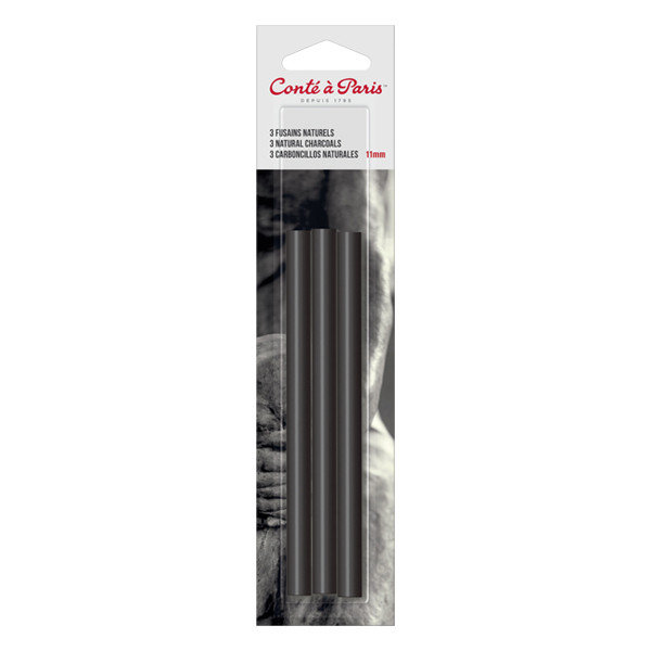 Conté à Paris natuurlijk houtskool rond 11 mm  (3 stuks) 50091 405202 - 1