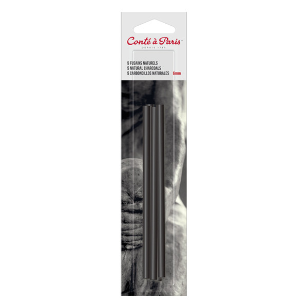 Conté à Paris natuurlijk houtskool vierkant 4 mm (5 stuks) 50089 405200 - 1