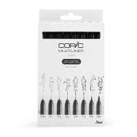Copic Multiliner finelinerset zwart (0,05 mm - BM) 8 stuks 2207510 311065